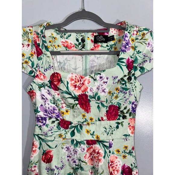 Dolly & Dotty Claudia Flirty Fifties Swing‎ Floral Dress green size 4 - Picture 3 of 9